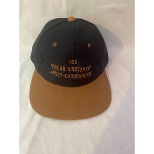 1996 Nascar Winston Cup Harley-Davidson Ride Black & Brown Cap Hat